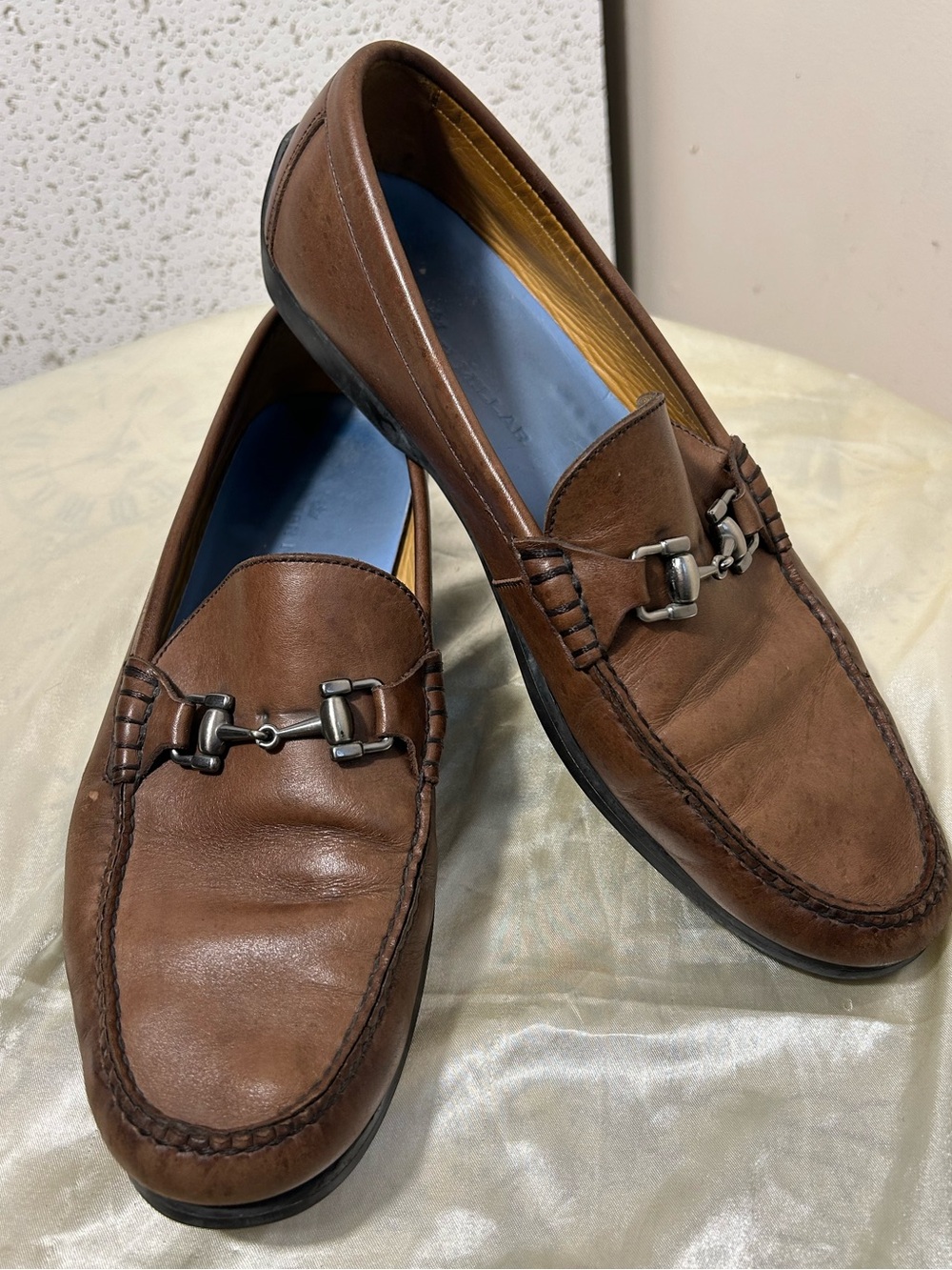 Peter Millar Brown Leather Bit driver Loafers